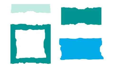 Torn Paper Frame Set With Pastel Colors For Creative Layouts Stock Illustration