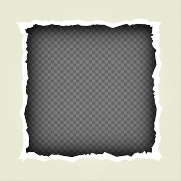 Torn paper frame transparent background Stock Illustration