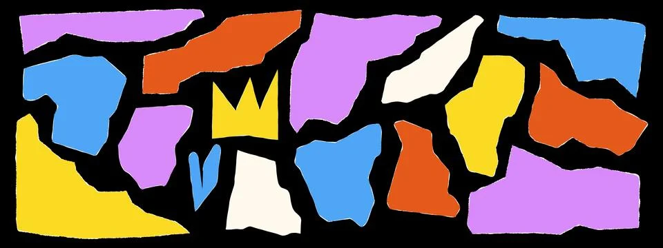 Torn paper frames with jagged edges. Design elements for contemporary art col Stock Illustration