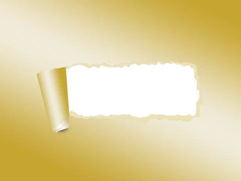 Torn paper golden background with empty place for your text Illustrazione stock