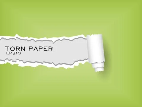 Torn paper - green colour Stock Illustration