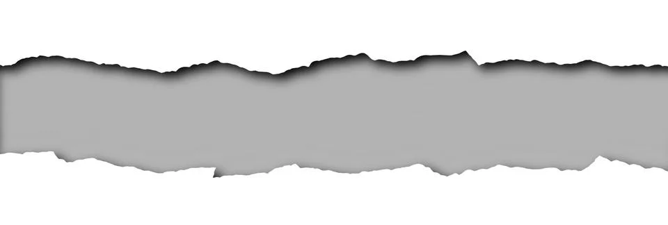 Torn paper with grey space for text isolated on a white background Stock Illustration