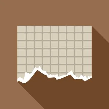 Torn paper with grid pattern revealing brown background Stock Illustration