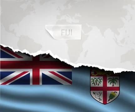 Torn paper with hole and shadows flag Stock Illustration