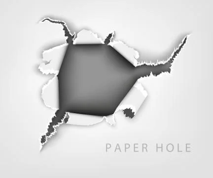 Torn paper. hole in the notebook sheet in a cage Stock Illustration