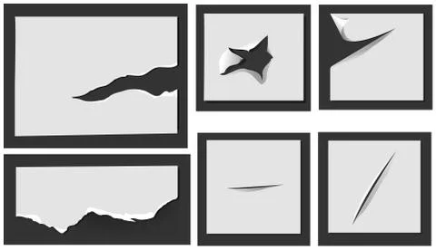 Torn paper with holes Stock Illustration