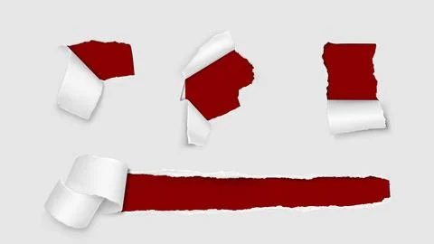 Torn paper holes with roll. Stock Illustration