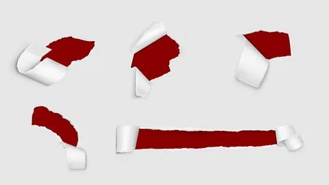 Torn paper holes with roll. Stock Illustration