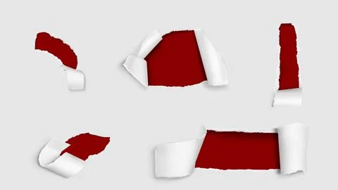Torn paper holes with roll. Stock Illustration