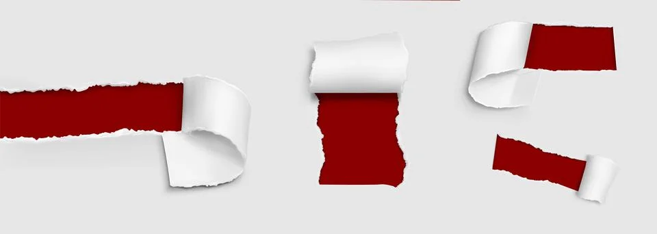 Torn paper holes with roll. Stock Illustration