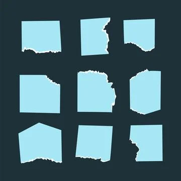 Torn paper icon collection. flat style elements. isolated illustration イラスト素材