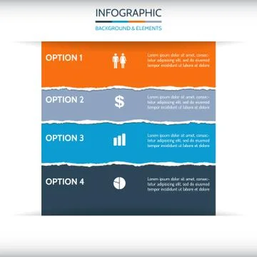 Torn Paper Infographic Background Stock Illustration