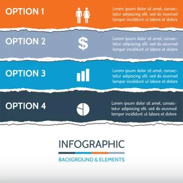 Torn Paper Infographic Background Stock Illustration