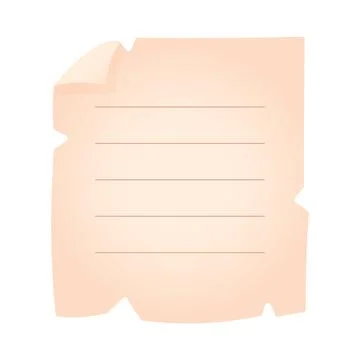Torn paper note with beige color and lines Illustrazione stock
