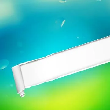 Torn paper over spring background. Stock Illustration