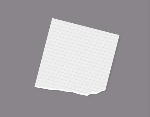 Torn paper piece with lines, empty notebook - realistic vector illustration Stock Illustration
