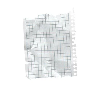 Torn paper piece rip vector featuring isolated scrapbook blue grid. Old letter Stock Illustration