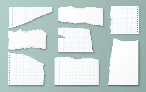 Torn paper pieces collection Illustrazione stock