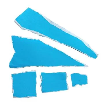 Torn paper pieces with rough edges against a black background Stock Illustration