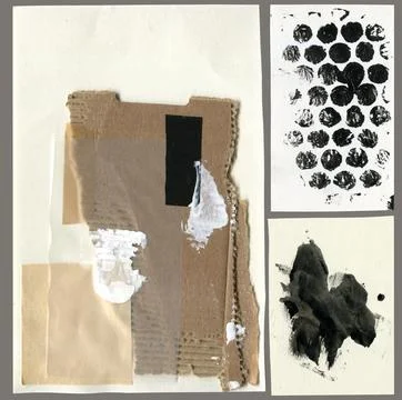 Torn paper pieces set of 3 pieces. Beige shapes with jagged uneven edges. Ripped Stock Illustration