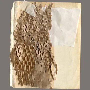 Torn paper pieces set of one pieces. Brown shapes with jagged uneven edges Stock Illustration