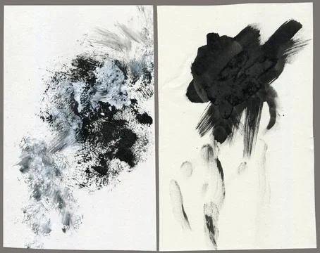 Torn paper pieces set of two pieces. Beige shapes with jagged uneven edges Stock Illustration