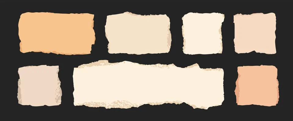 Torn paper pieces vector elements isolated 库存插图