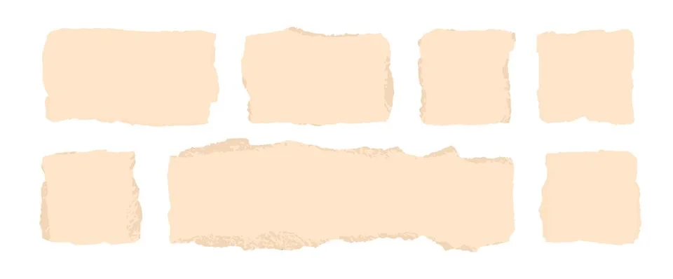 Torn paper pieces vector elements isolated Stock Illustration