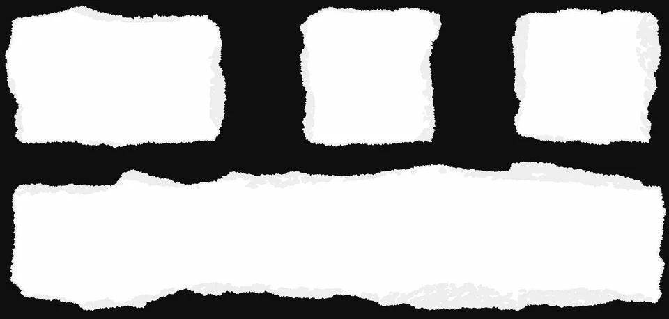 Torn paper pieces vector elements isolated Stock Illustration