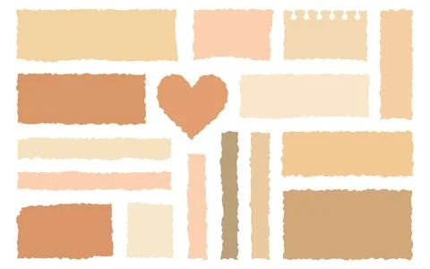 Torn paper rectangle and heart collage isolated vector Stock Illustration