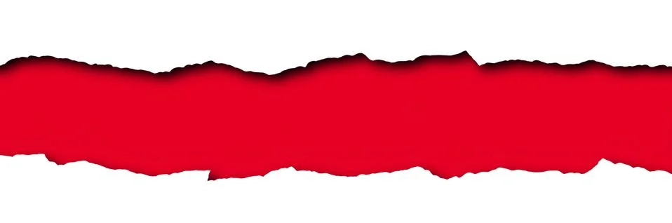 Torn paper with red space for text isolated on a white background Illustrazione stock