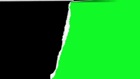 Torn paper reveal transition over green screen and black Stock Footage 331767965