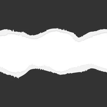 Torn Paper Ripped Edge with Dark Grey Background Stock Illustration