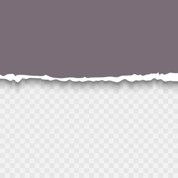 Torn paper with ripped edges and soft shadow isolated on transparent background Stock Illustration