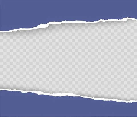 Torn paper with ripped edges and soft shadow isolated on transparent background Stock Illustration