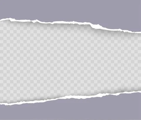 Torn paper with ripped edges and soft shadow isolated on transparent background Stock-Illustration