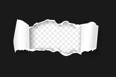Torn paper with rolled edge on transparent background Stock Illustration