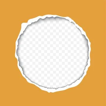 Torn paper round frame for design realistic vector texture Stock Illustration