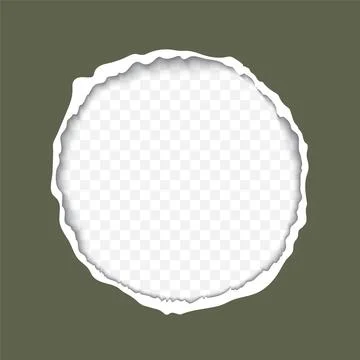 Torn paper round frame for design realistic vector texture Stock Illustration