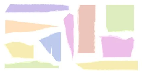 Torn paper shape vector illustration. Set of torn colorful cardboard frames Stock Illustration