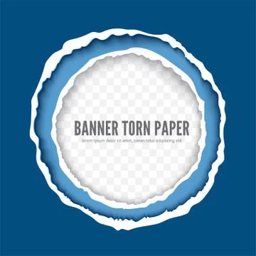 Torn paper sheet realistic vector banner template Stock Illustration