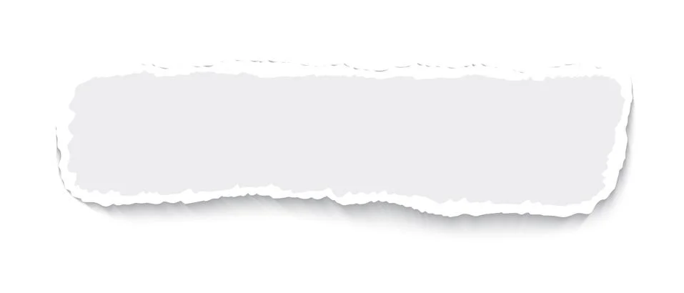 Torn paper sheet rough broken border realistic illustration Stock Illustration