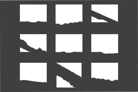 Torn Paper Sheets Slanted Ripped Edges Vector Stock Illustration