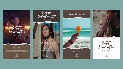 Torn Paper Small Ads for Instagram and Social Media Stock After Effects