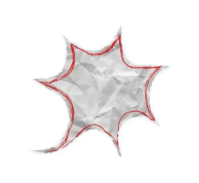 Torn paper speech bubble. Star shape vector ripped chat balloon. Crumpled 스톡 일러스트