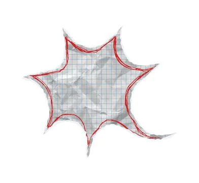 Torn paper speech bubble. Star shape vector ripped chat balloon. Crumpled Stock Illustration