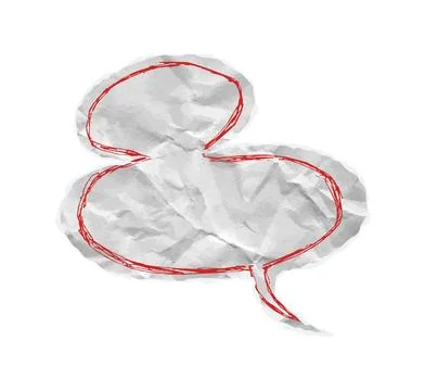 Torn paper speech bubble vector ripped chat balloon. White empty double dialog Stock Illustration