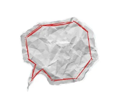 Torn paper speech bubble vector ripped chat balloon. Crumpled notebook texture, Stock Illustration