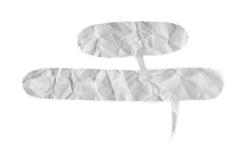 Torn paper speech bubble vector ripped chat balloon. Crumpled notebook texture, Stock Illustration