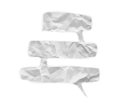 Torn paper speech triple vector ripped chat balloon. White empty double dialog Stock Illustration